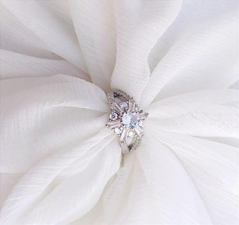 Elegant Adjustable Crystal Silver Ring for Daily Wear