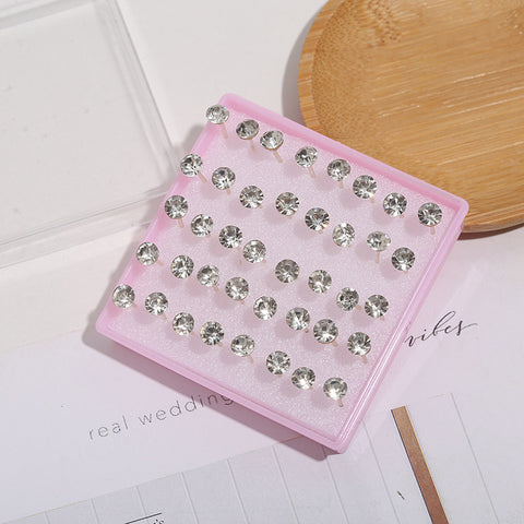 White Transparent Rhinestone Earrings for Women